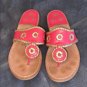 Jack Rogers pink & gold